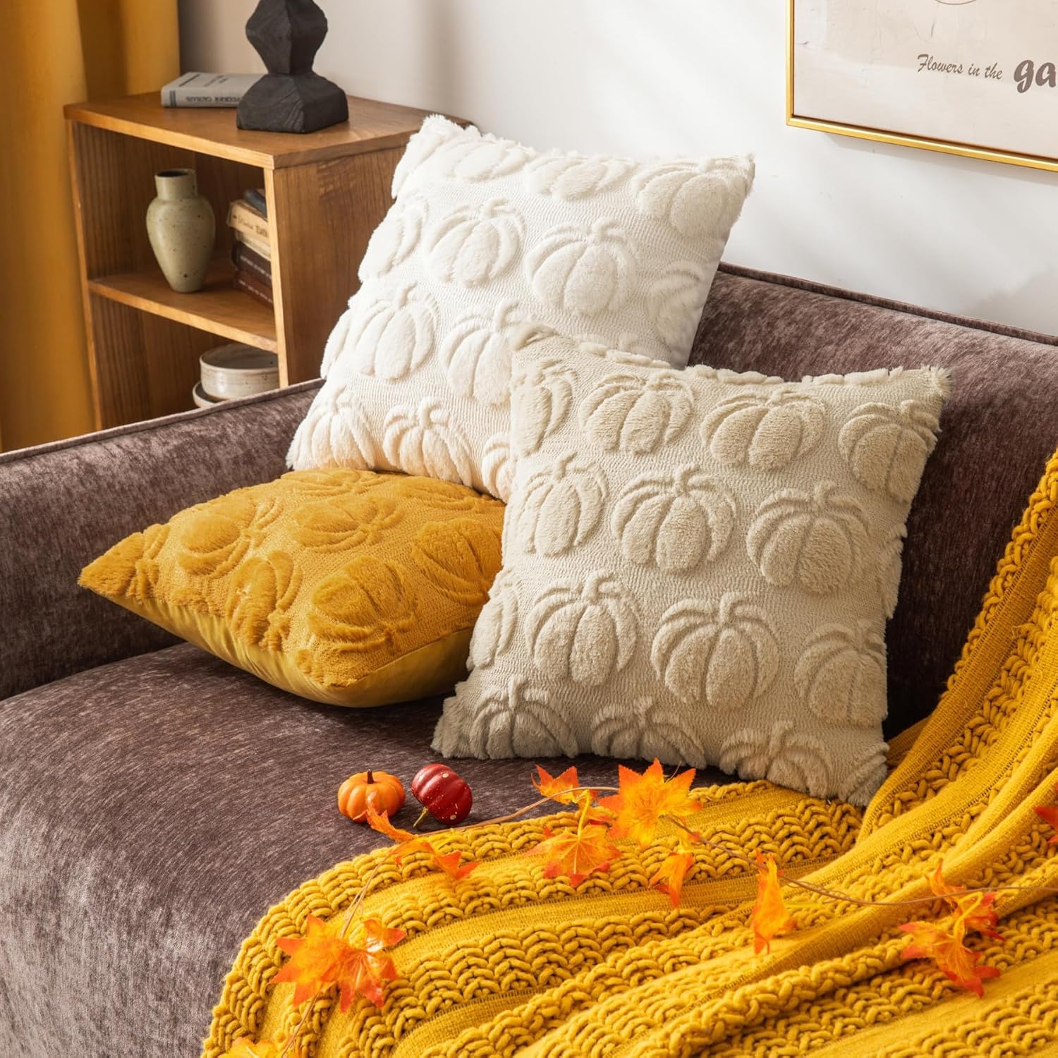 Beige Pumpkin Couch Pillow Cov - đánh giá và giá Pillow Insert 18X18