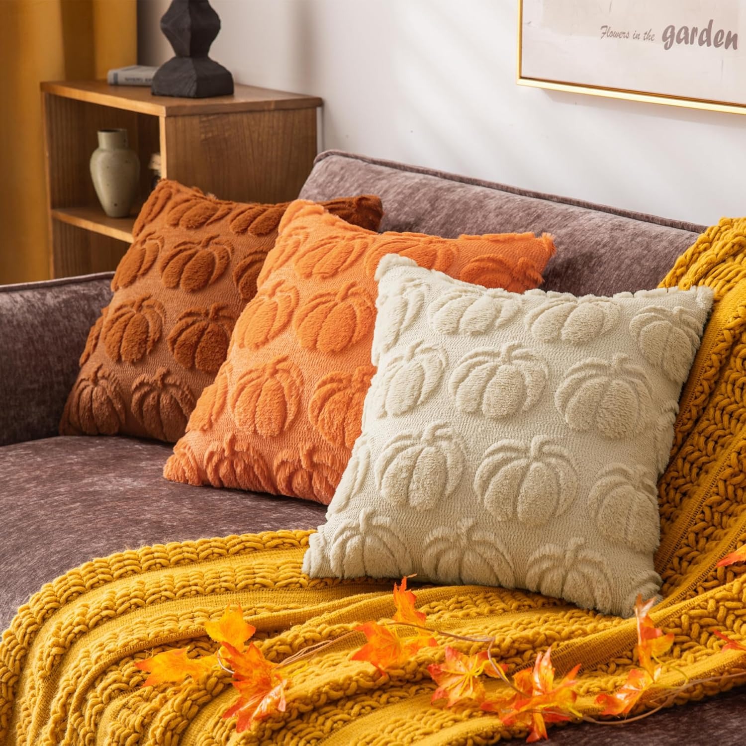 Beige Pumpkin Couch Pillow Cov - đánh giá và giá Pillow Insert 18X18