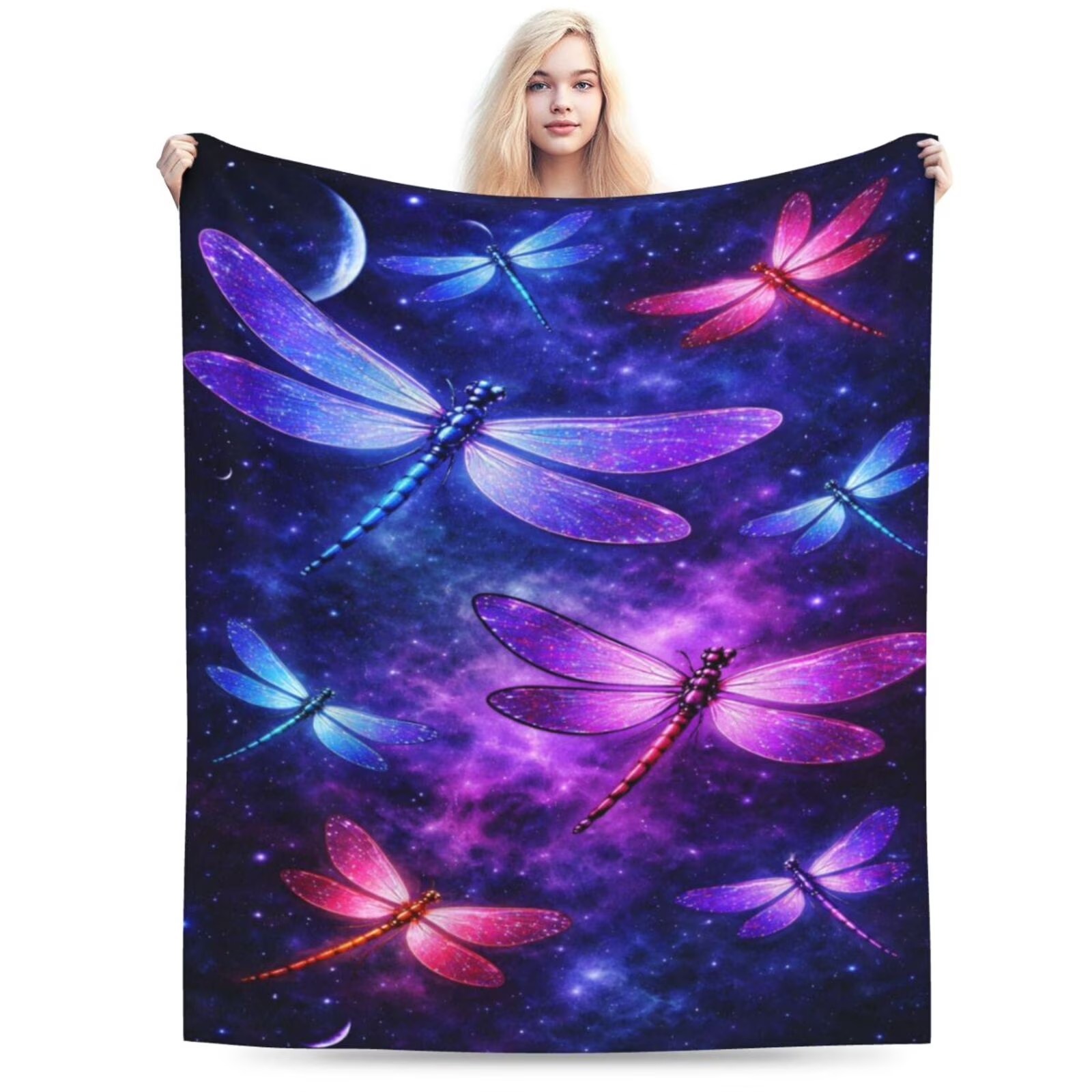 Cosmic Dragonfly Flannel Blank - đánh giá và giá Galaxy Home Textiles