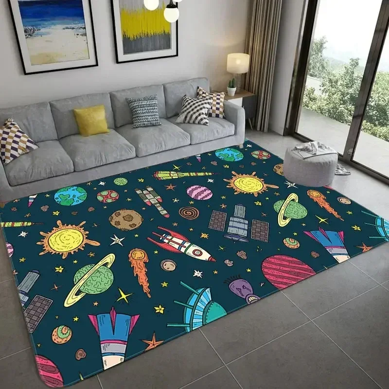 Cartoon Space Astronaut Carpet - đánh giá và giá Galaxy Home Textiles