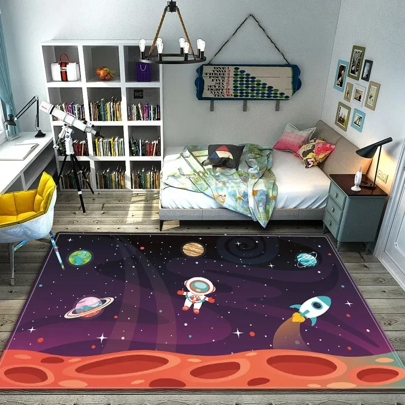 Cartoon Space Astronaut Carpet - đánh giá và giá Galaxy Home Textiles
