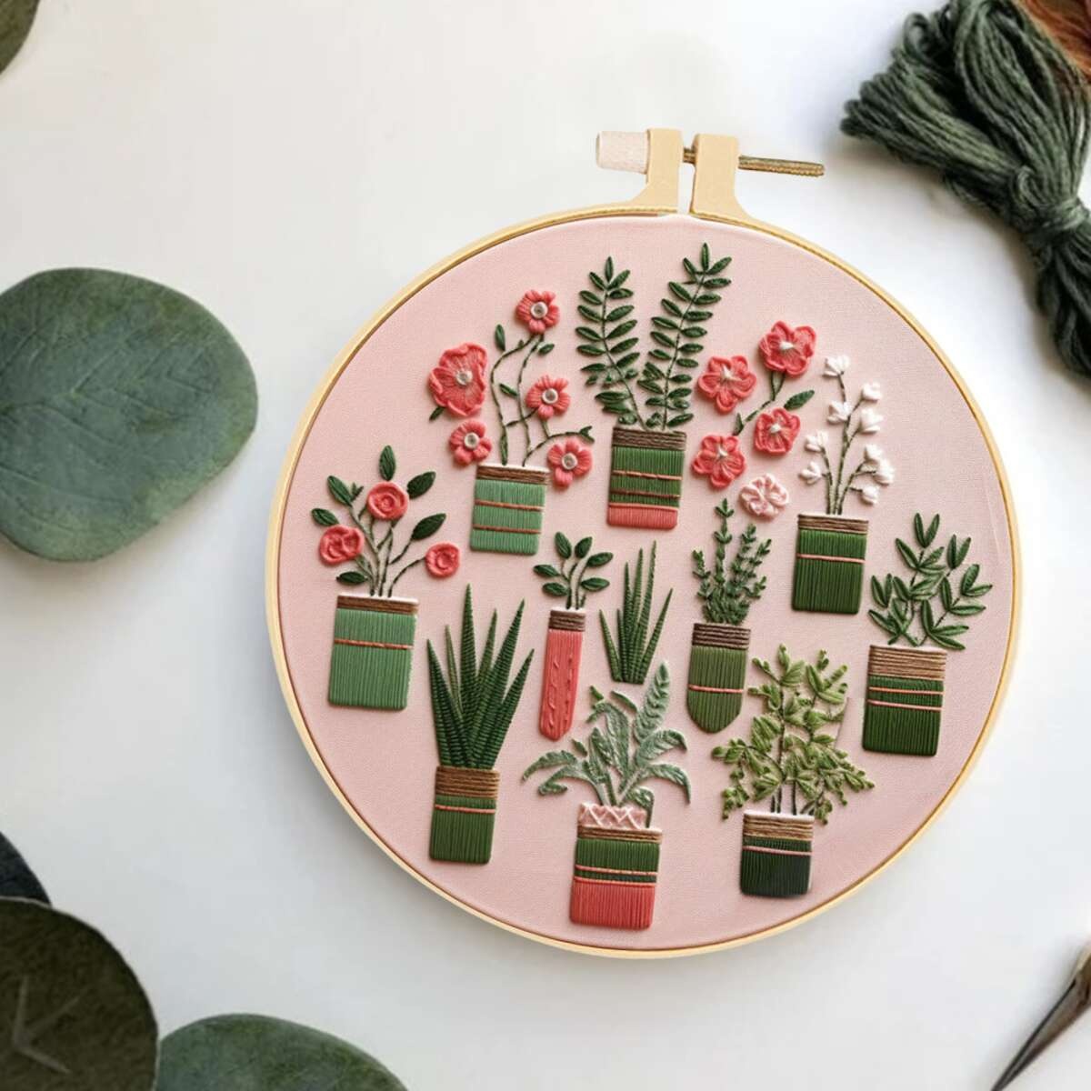 4PCS Plant Embroidery Kit For  - đánh giá và giá Home Textiles Discount