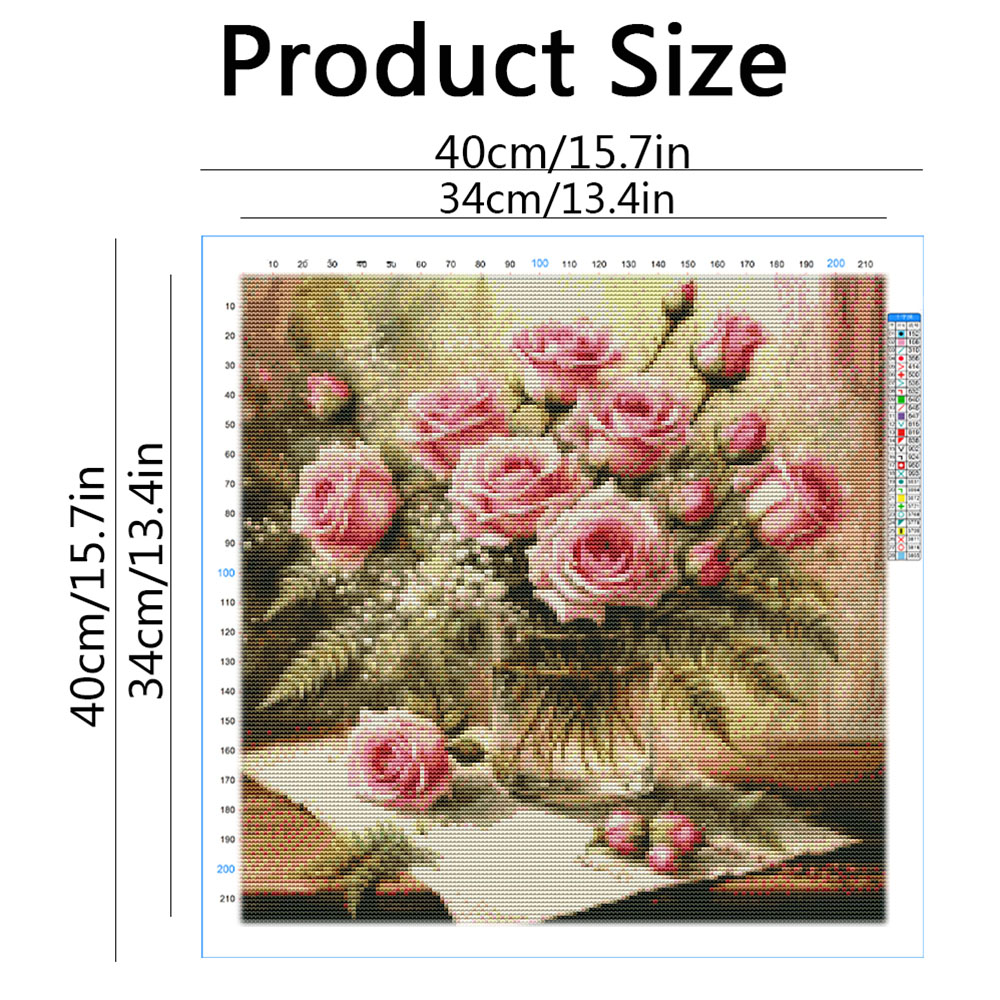 HUACAN Cross Stitch Kits Rose  - đánh giá và giá Home Textiles Discount