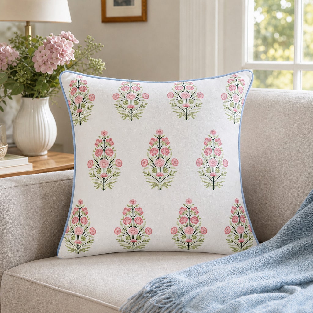 Pink Floral Pillow Cover, Roma - đánh giá và giá Pillow Insert 18X18