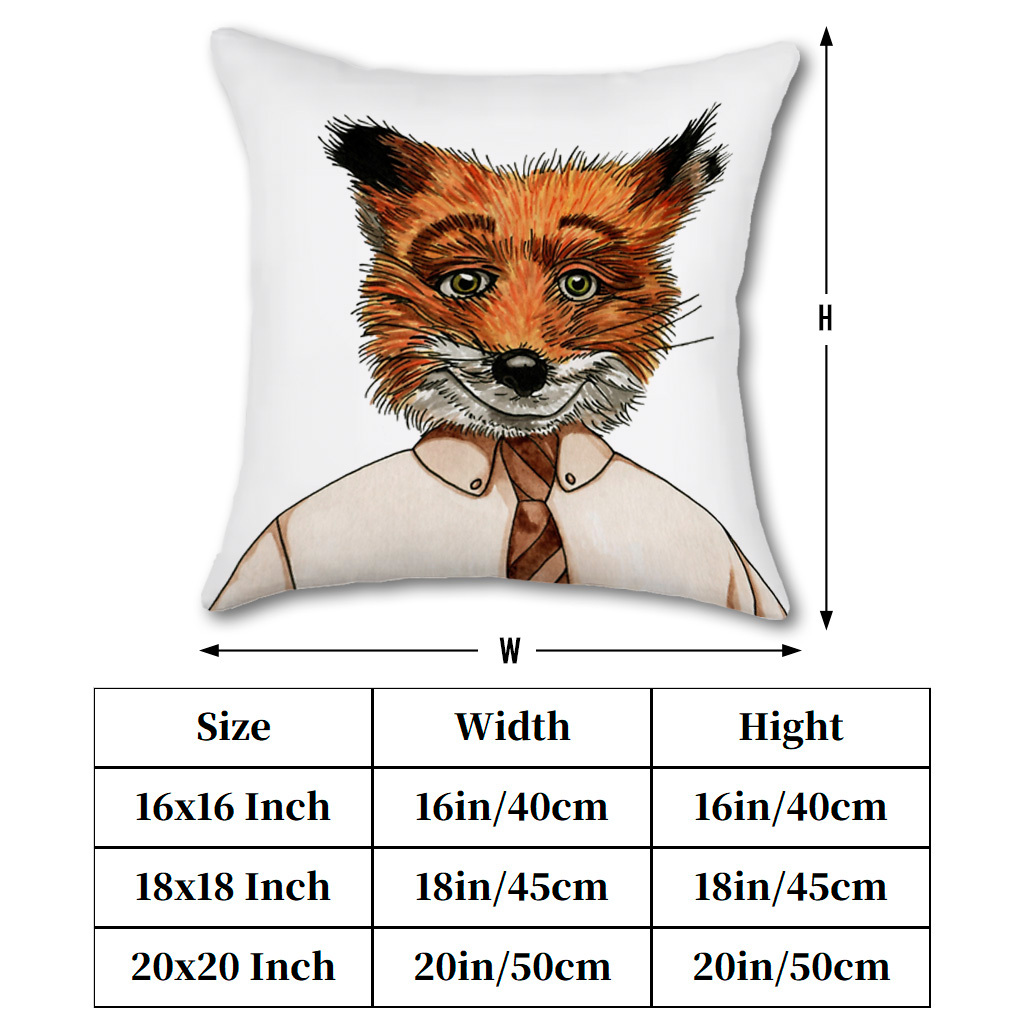1pc Mr. Fox Pillow Cover Autum - đánh giá và giá Pillow Insert 18X18