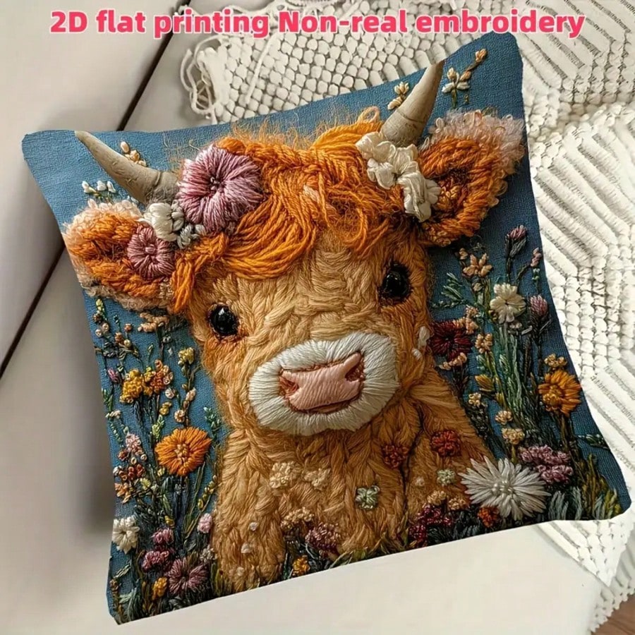 1pc Vintage Highland Cow Decor - đánh giá và giá Pillow Insert 18X18